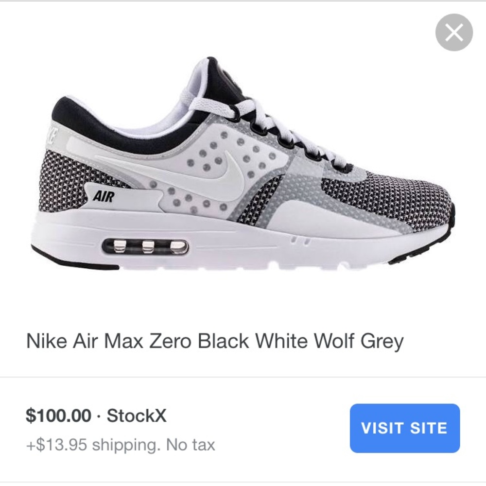Nike Air Max Zero Black White Wolf Grey